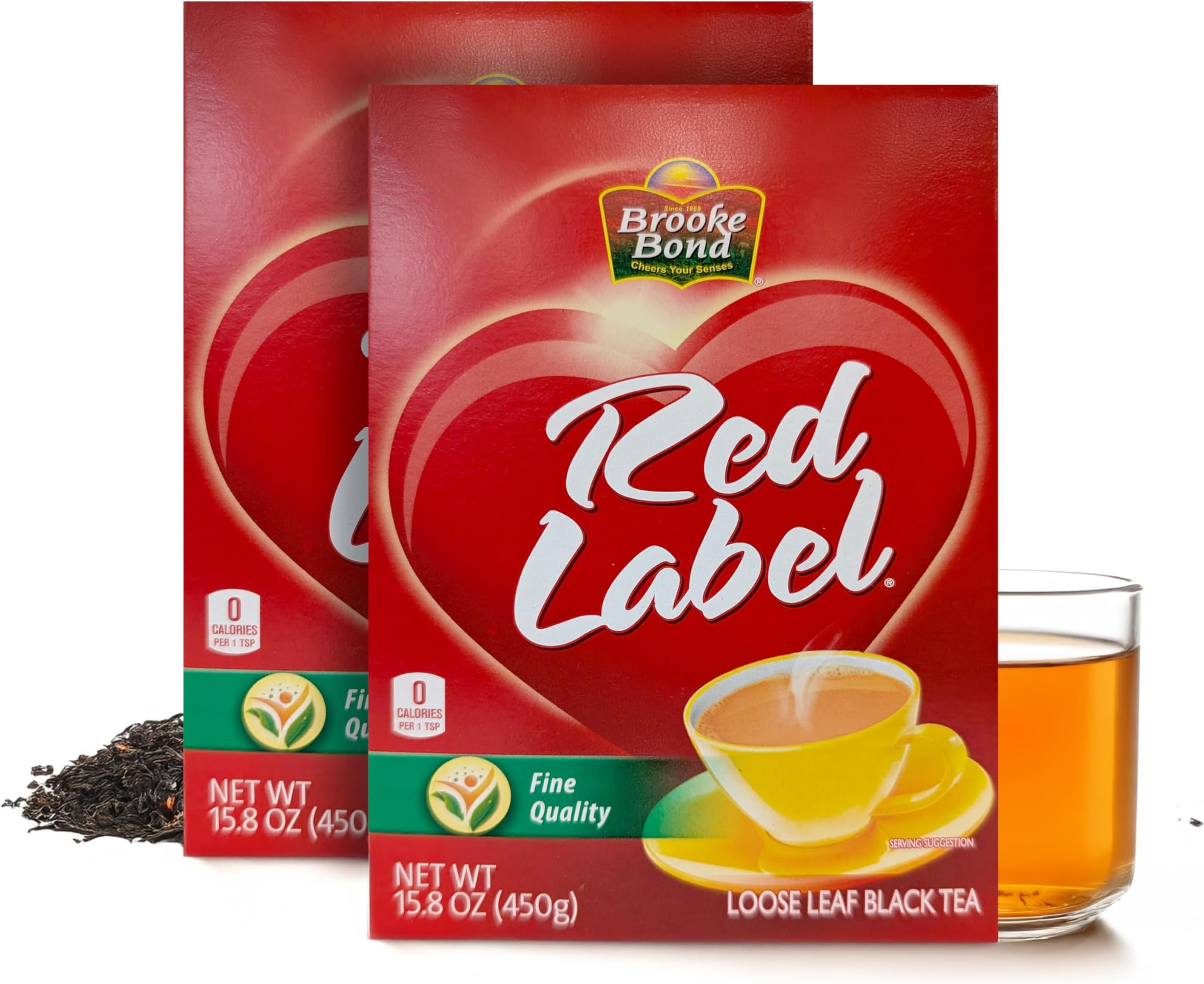 Brooke Bond Red Label Black Tea | Loose Tea | Suitable for Indian Chai & Milk | Aromatic & Refreshing Flavor | 450 Grams (Pack of 2)