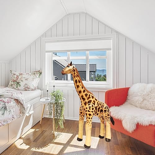 Miniatura 5 de Jet Creations Jirafa inflable de 36 pulgadas de alto x 24 pulgadas de largo, juguete inflable para niños de 3 años en adelante, fiesta de safari,