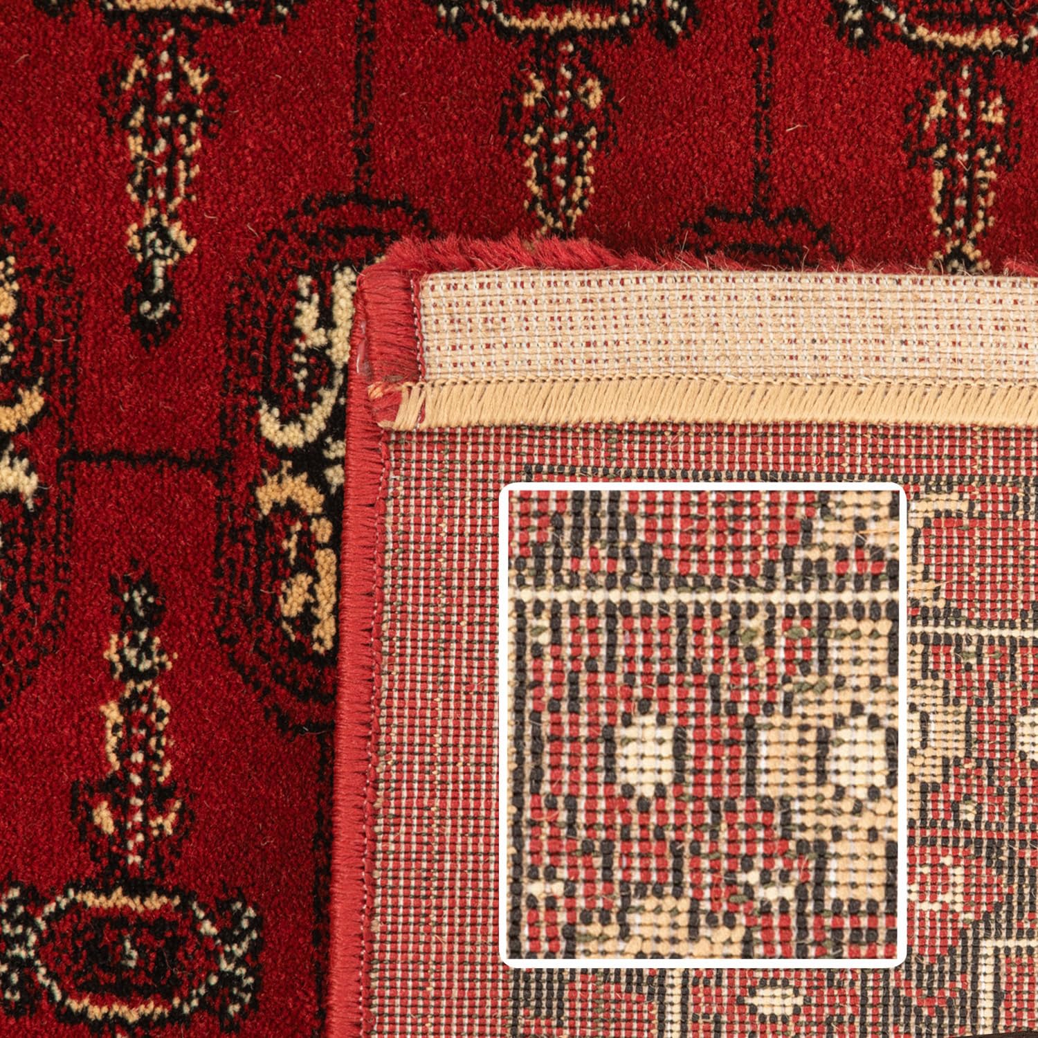Carpettex Tapis oriental à poils courts – Aspect classique – Rouge – 120 x 170 cm – Tapis de salon, chambre à coucher vintage doux, lavable, tapis de cuisine, chambre à coucher