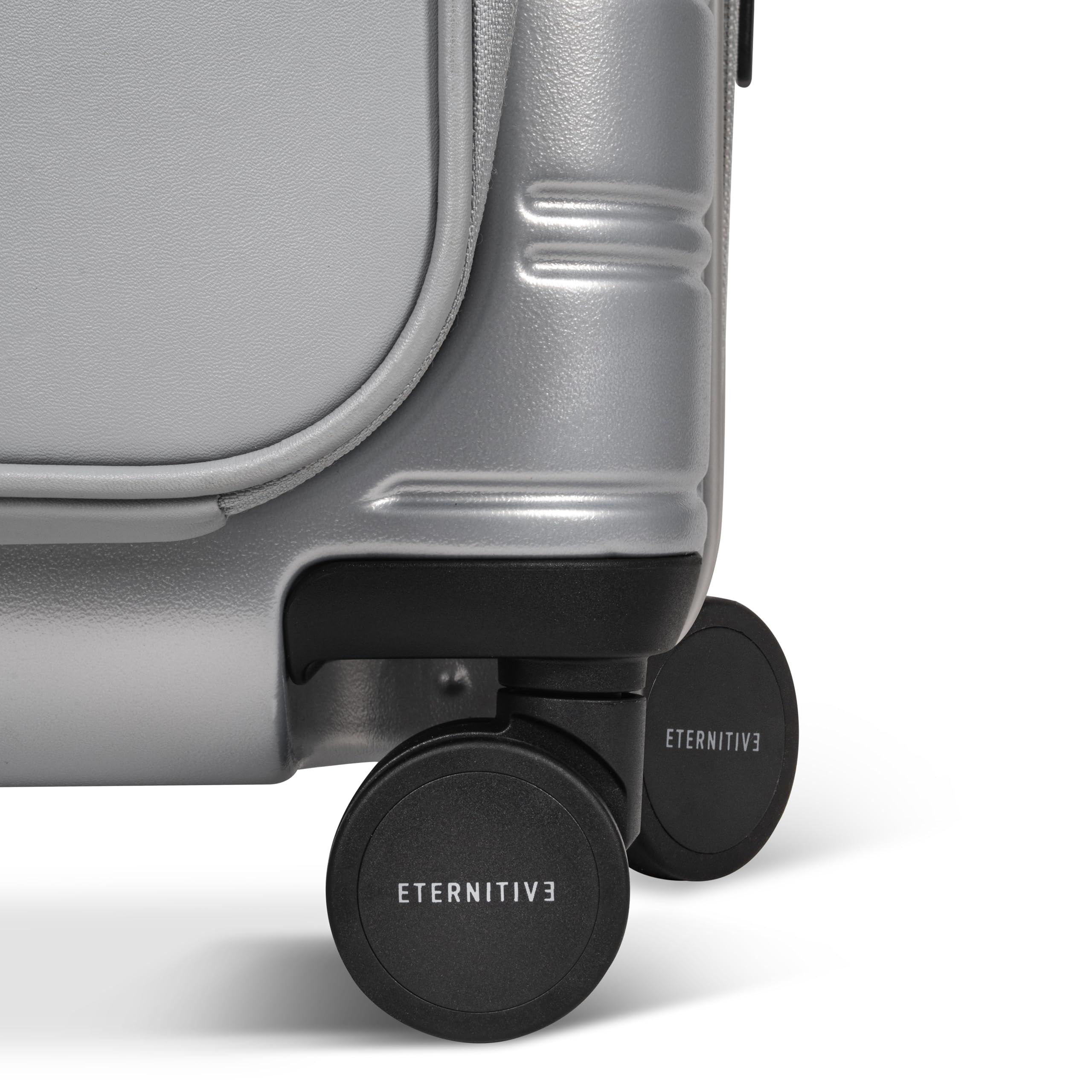 ETERNITIVE - E+ Maletas de Viaje Cabina I Maleta Viaje de Policarbonato I Tamaño: 54 x 37 x 25 cm I Maleta Rígida con Cerradura de Huella Digital I Maleta Viaje con Ruedas 360° y PowerBank I Gris