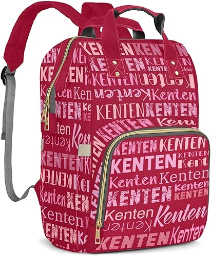 Miniatura 12 de Mochila de pañales personalizada de gran capacidad para bebé niño niña con nombre, bolsa de bebé personalizada impermeable para mamá, bolsa de Rosa