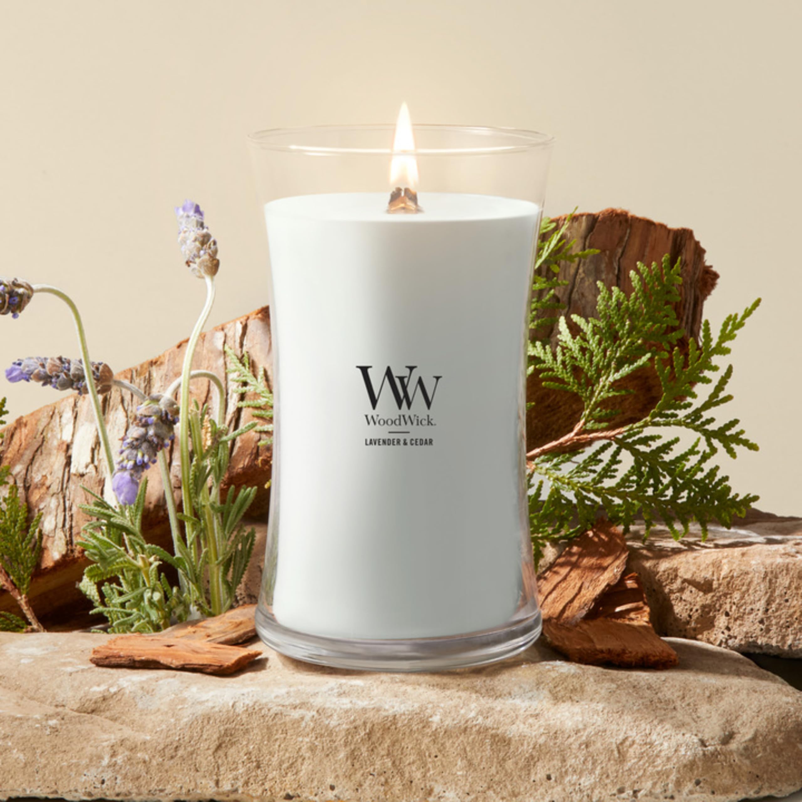 WoodWick Bougie en pot 1666272, gris clair.