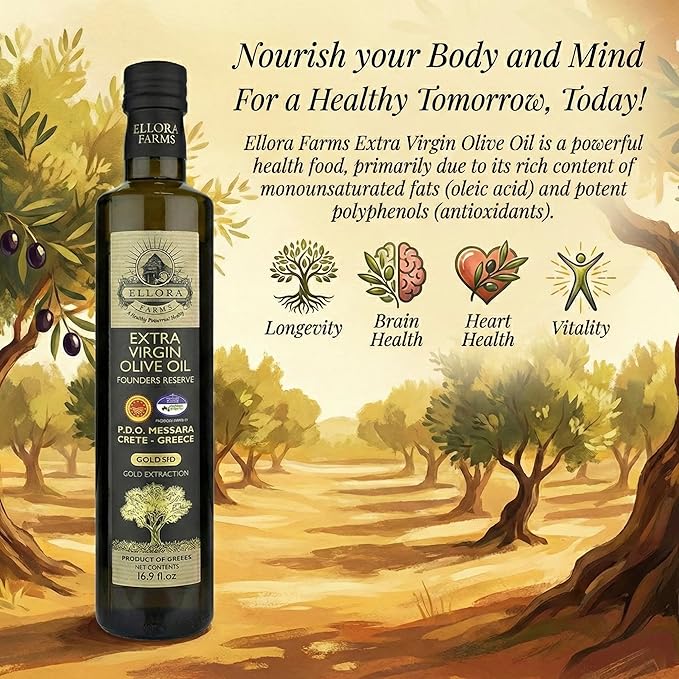 Ellora Farms Aceite de Oliva Extra Virgen Griego 17 fl oz Botella miniatura 4