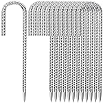 Besitu 12 Inch Ground Stakes Heavy Duty J Hook 30-Pack Metal Spikes Galvanized Ground Hooks Anchors Rebar Ground Stakes for Fence Tent Gazbo Bounce House and Outdoor Decorations Inflatables