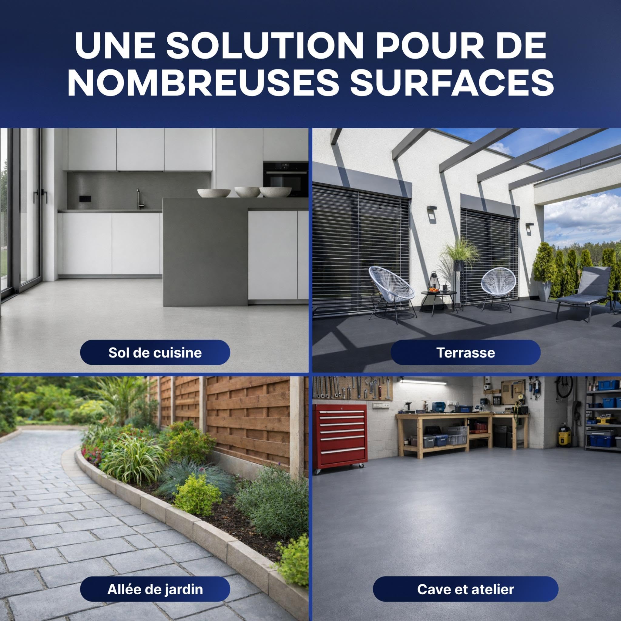 Plid® Peinture Béton 5l Gris Argent – Peinture Sol et Mur Intérieur & Extérieur Haute Résistance