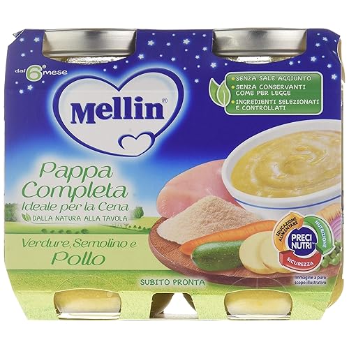 Immagine del prodotto Mellin 132145 Pappa Completa Verdure Semolino e Pollo, 6 Confezioni da 400 Gr