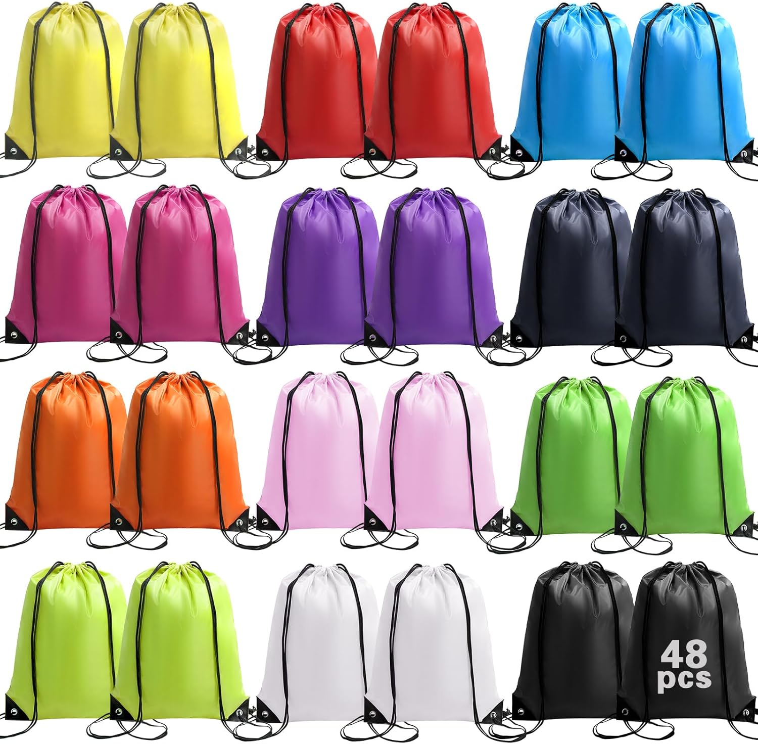 Amazon.com | WSBArt Drawstring Backpack 48 Pcs String Bags, Drawstring ...