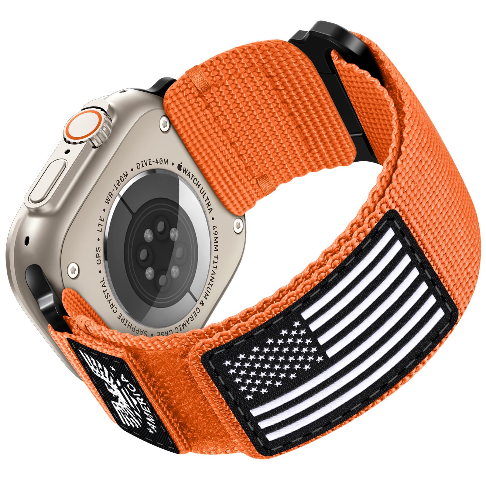 Bandletic Nylon Bands Compatible with Apple Watch Band 49mm 46mm 44mm 45mm 42mm(S3/2/1), Adjustable Breathable Rugged Durable Strap for iWatch Bands