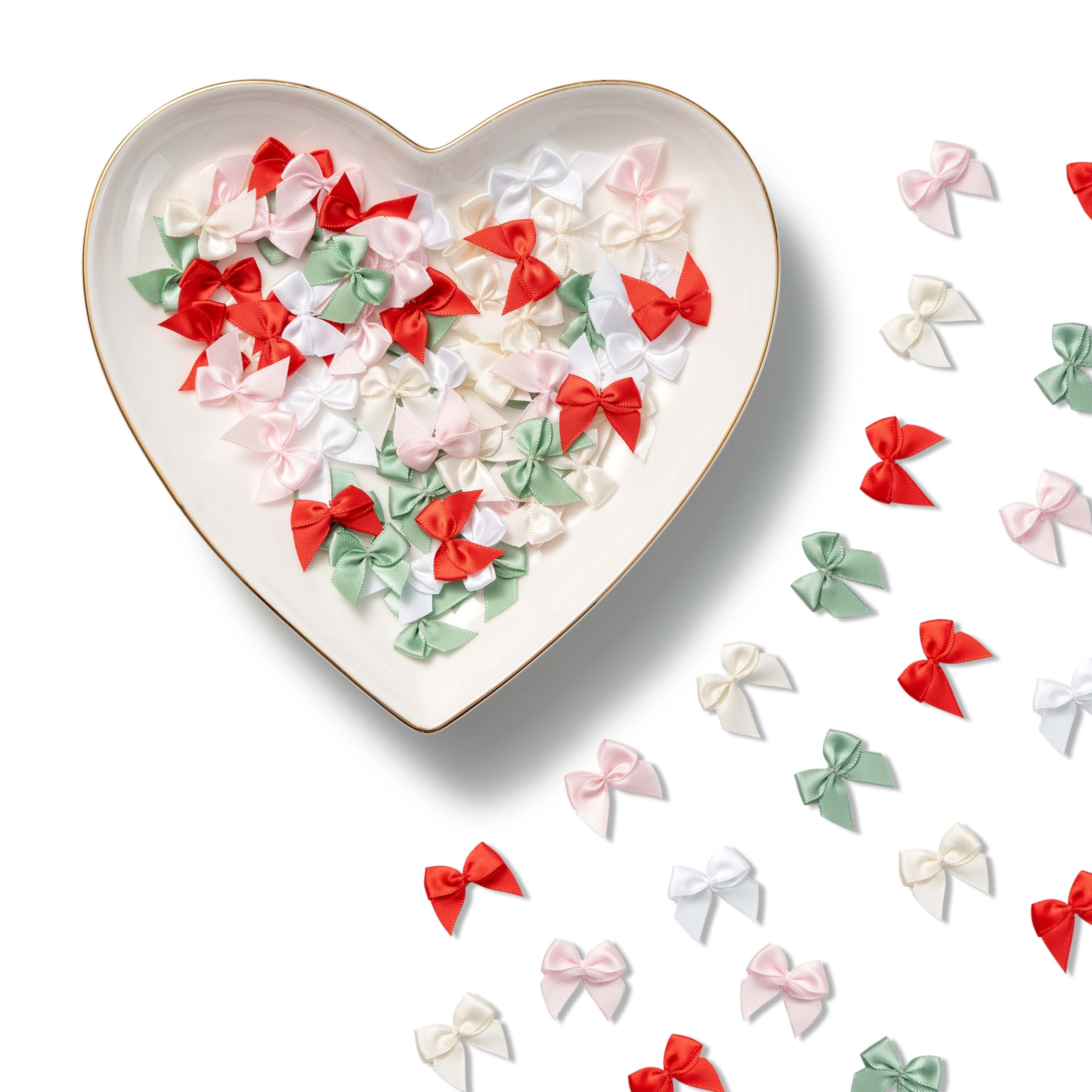 MORSUNBELA Mini Schleifen Deko Kleine Geschenkschleifen Set | 100 Mini-Geschenkschleifen,ideal als Deko für Hochzeit,Geburtstag,Karten,Geschenkboxen,Verpackungen und festliche Anlässe