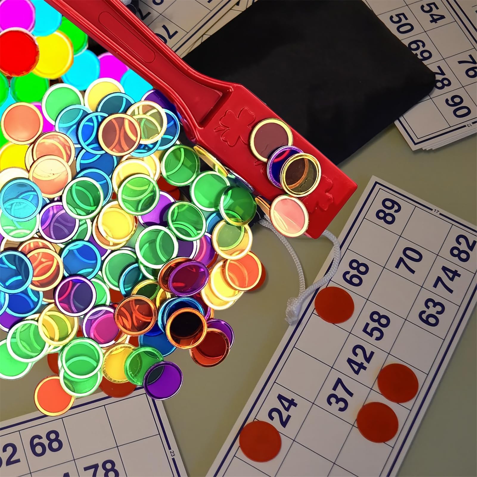 1 Bastón Bastón Magnético 100 Plástico Fichas de Bingo,Varitas Magnéticas Juego Bingo 17mm Cartones para Contar Fichas Escolares y de Juego