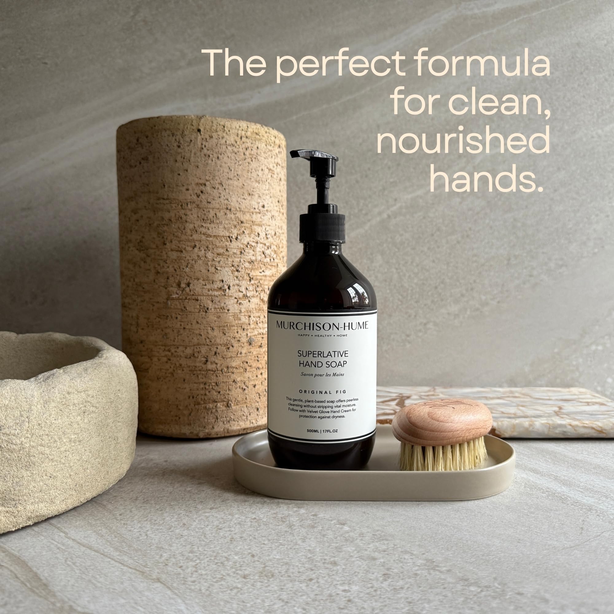 Murchison-Hume Luxury Vegan Hand Soap with Pump Dispenser, Moisturizing Hand Wash, SLS, Paraben & Cruelty-Free, 17oz (Original Fig)