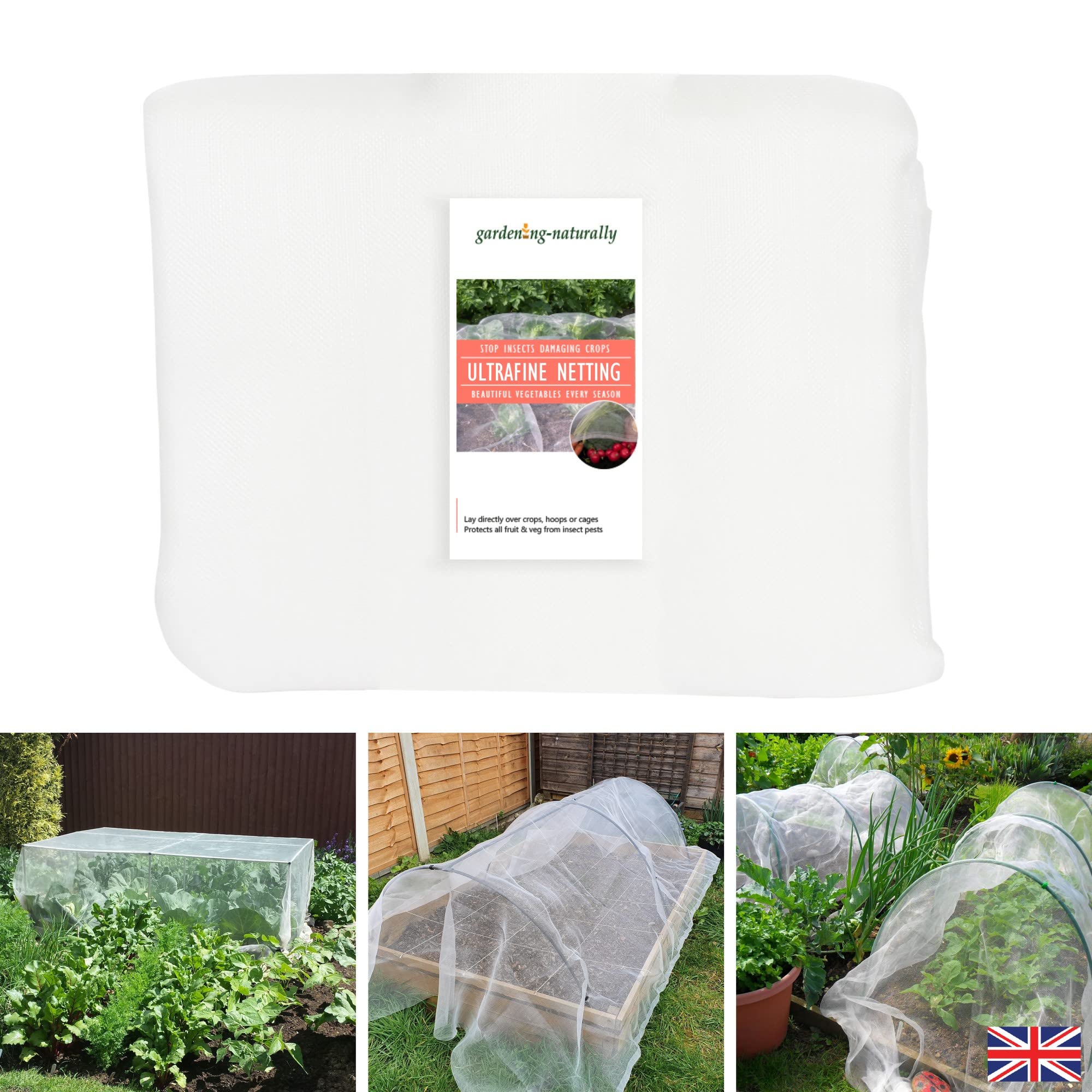 Gardening Naturally Ultrafine Veggiemesh Insect Mesh Netting For Fruit And Vegetables Protects Against Whitefly & Flea Beetle Protection (2.6 X 10M)