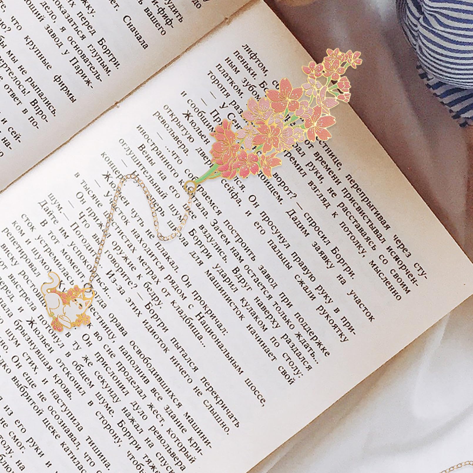SHINEOFI 3 Sätze Süßes Lesezeichen Retro -lesezeichen Kirsche Bücherwurm Ästhetisch Quaste Geburtstagszeichen Lesen Rostfreier Stahl 2 Stücke * 3