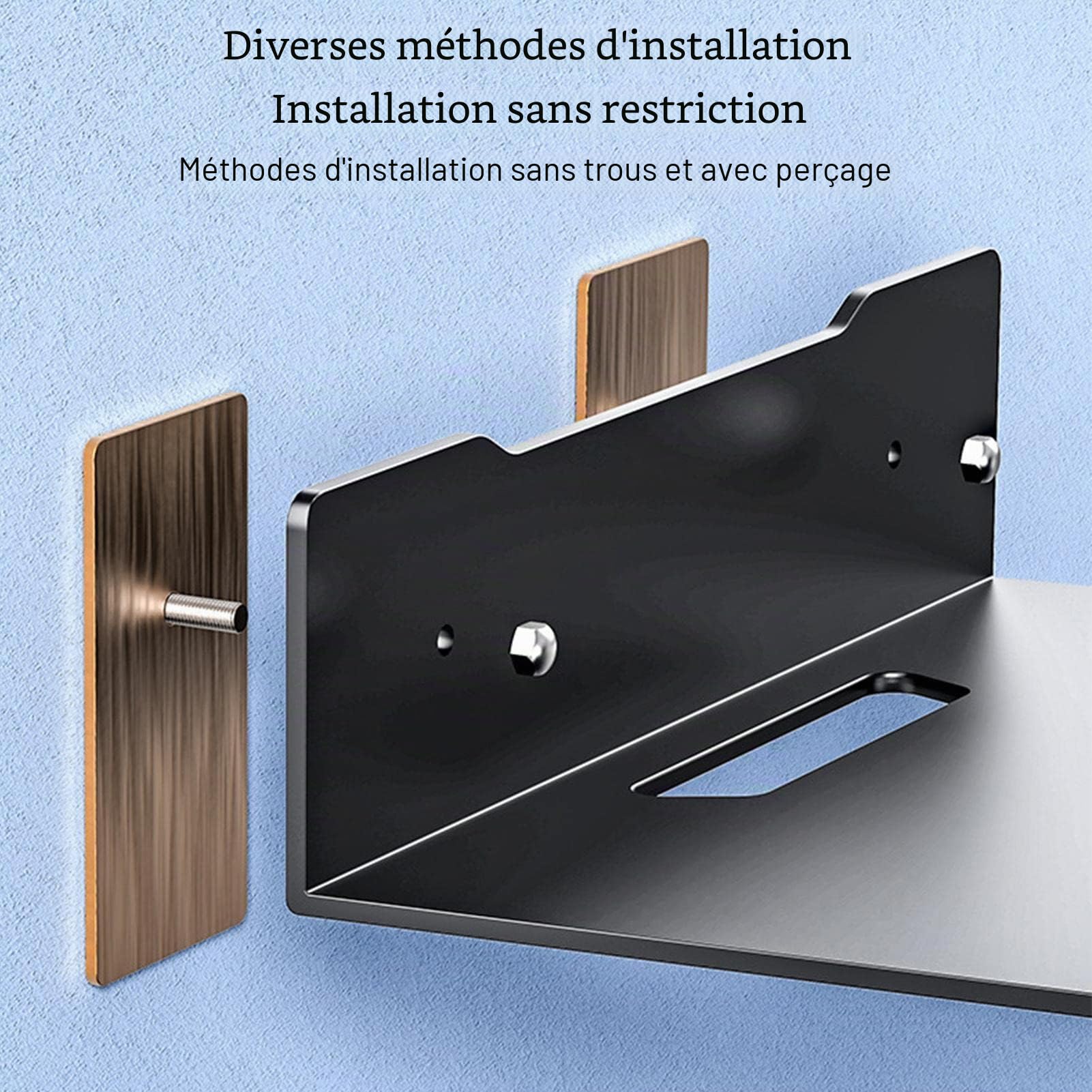 Mensola da parete per fotocamera, supporto da parete in metallo per TV Box, proiettore, lettore DVD, elegante soluzione di archiviazione per casa e ufficio, design salvaspazio