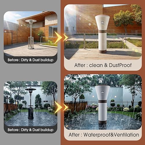 Miniatura 6 de HAMLER Fundas para calentador de patio, fundas impermeables para calentadores de exteriores, con cremallera, cubierta para calentador de patio al