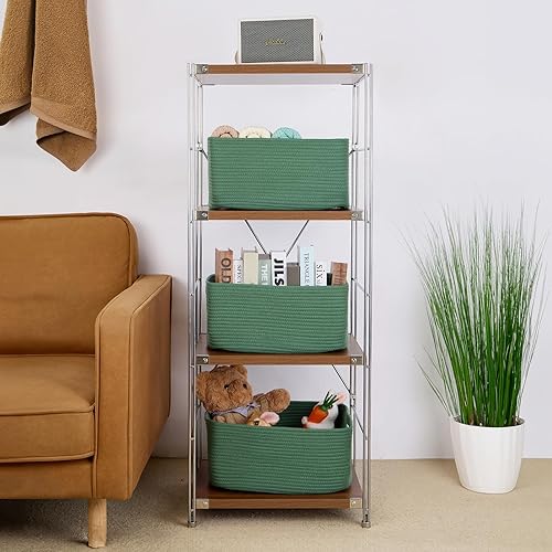 Miniatura 4 de Cestas de almacenamiento grandes para organizar, cestas de estante de armario para ropa, manta, toallas, guardería del bebé, caja de contenedores de