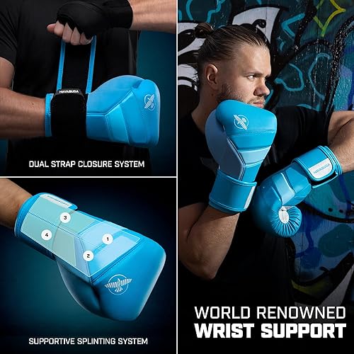Miniatura 4 de Hayabusa Guantes de boxeo T3 para hombres y mujeres, protección de muñeca y nudillos, cierre de velcro doble X, soporte de muñeca con férulas