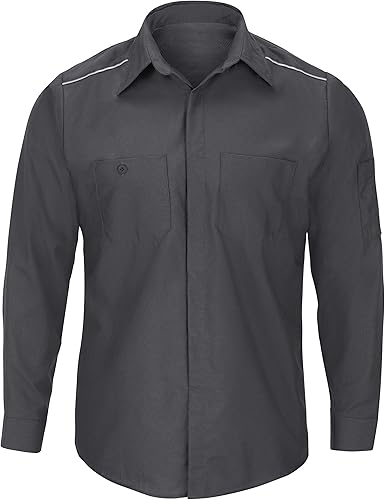Red Kap Pro Airflow - Camiseta de Trabajo de Manga Larga para Hombre - Gris - La