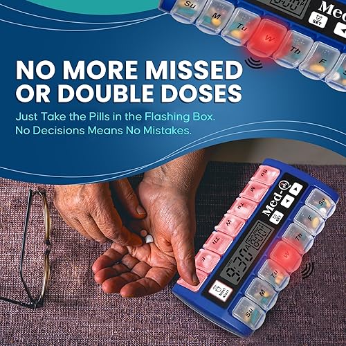 Miniatura 6 de MED-Q Pastillero digital, alarma de pitido único y alerta LED