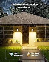 Vista 7 de 2 Pack Motion Sensor Outdoor Lights, 10000mAh Rechargeable 600 Lumen Battery Operated Outdoor Wall Lights with 3 Modes, 3 Colors, IP65 Waterproof