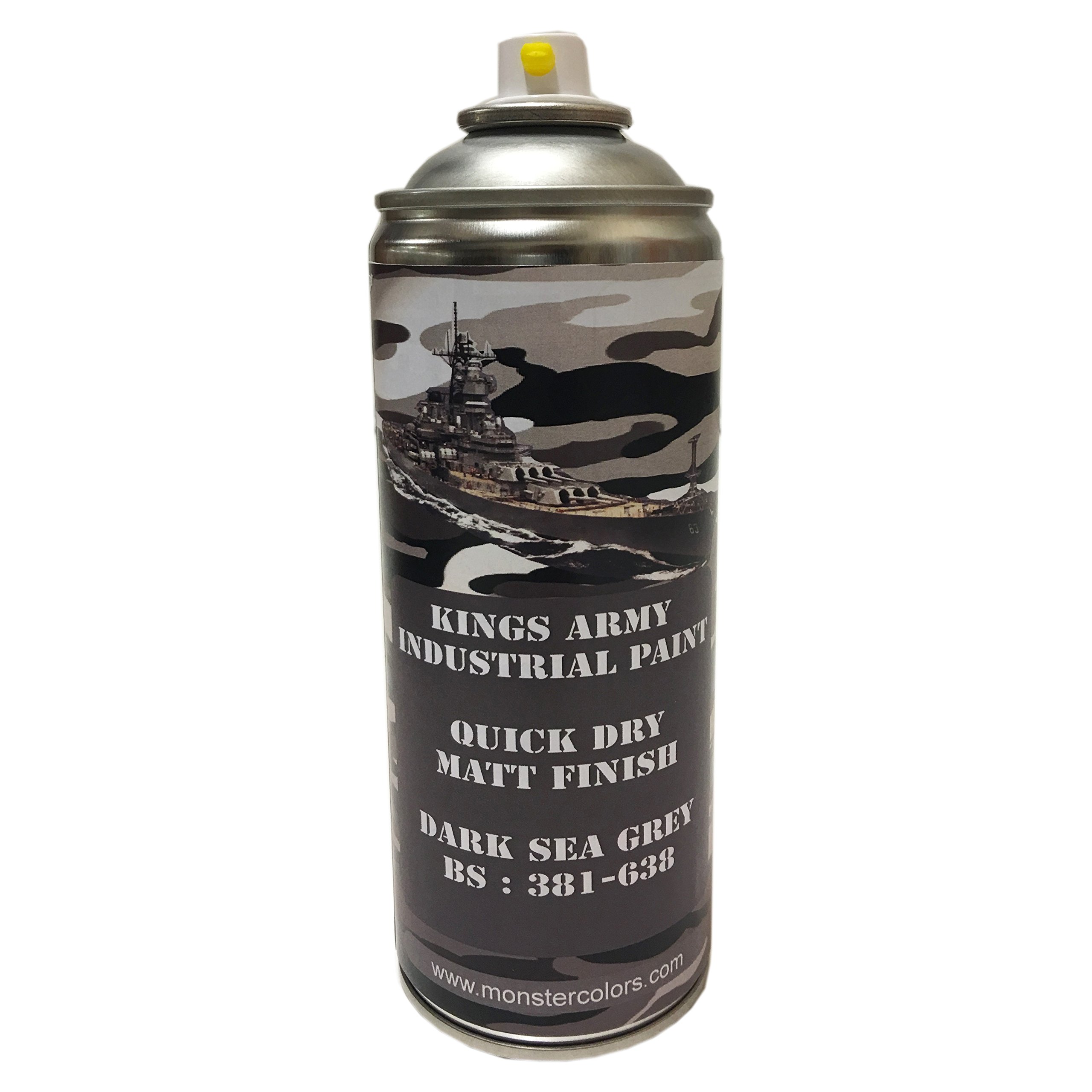 Kings Army Dark Sea Grey Bs 381 638 Military Matt Spray Paint 400ml Military Vehicle Paint, Airsoft, Paintball, Model Maker Paint, Fishing