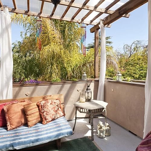 Miniatura 5 de Paquete de 2 carillones de viento para exteriores de madera, campanillas de viento conmemorativas con 12 tubos de aluminio y gancho, decoración de