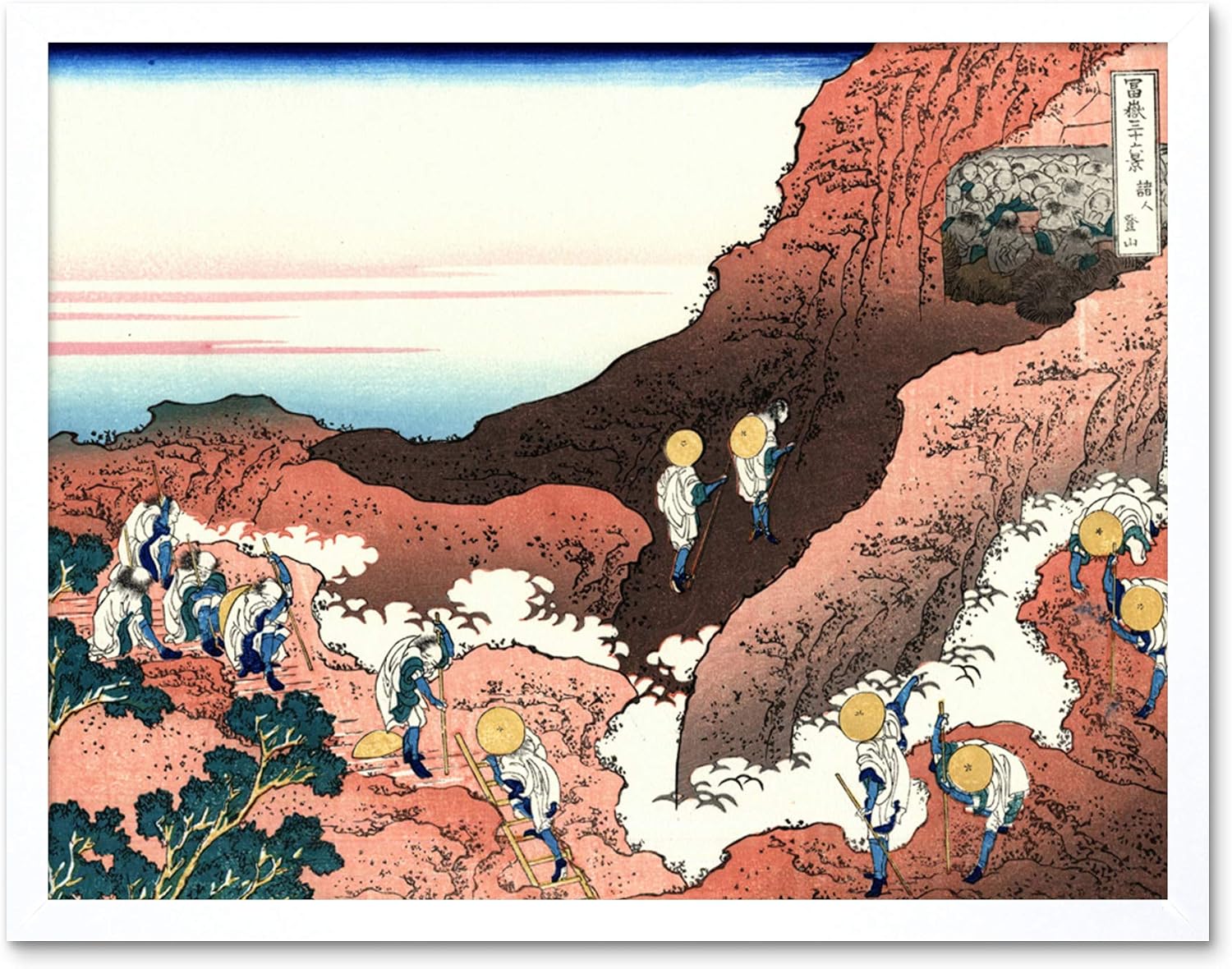 Hokusai 36 Views Fuji Climbing Mount Woodblock Japan Unframed Wall Art Print Poster Home Decor Premium