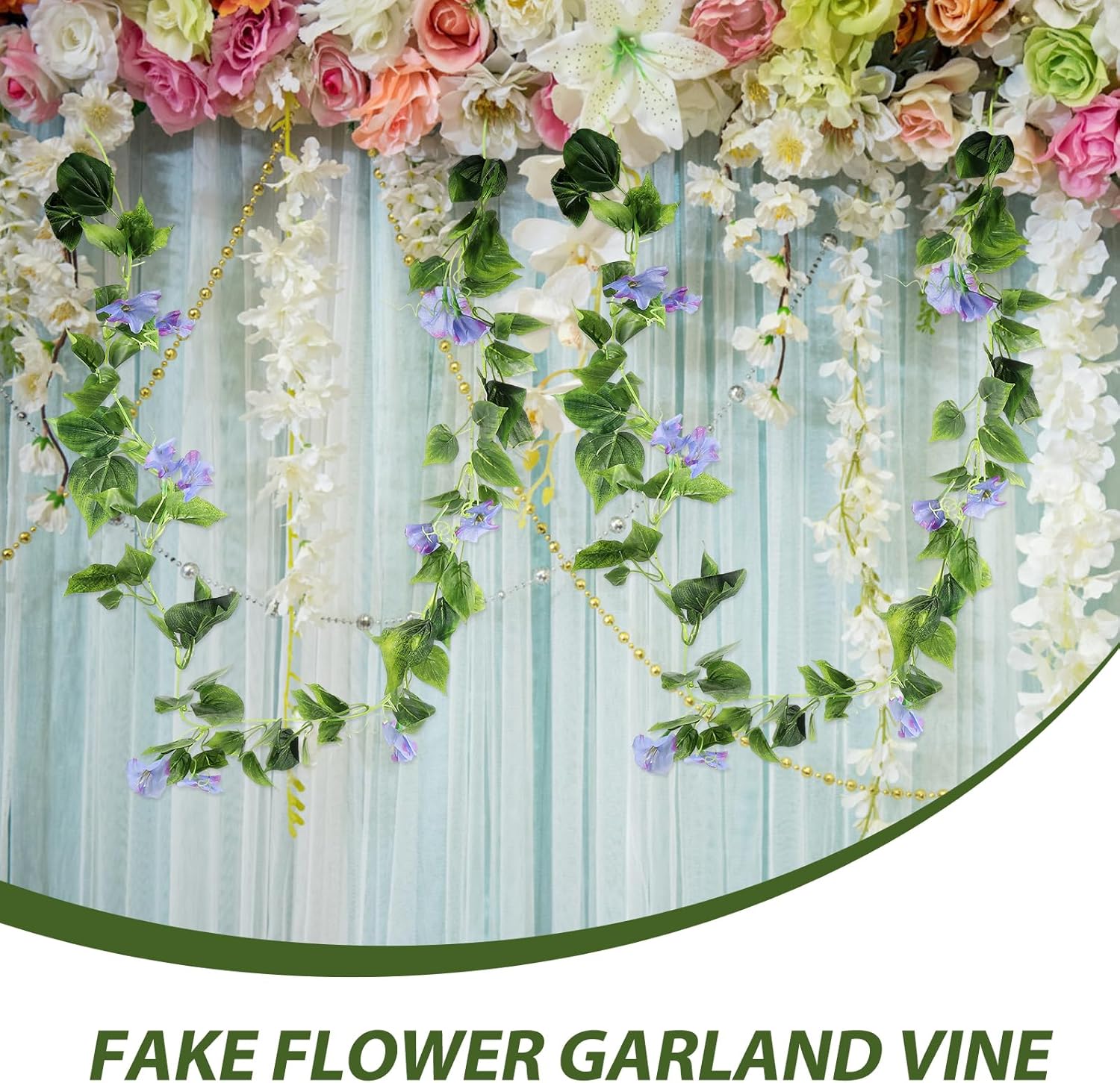 Zerodeko Yellow Artificial Vine Morning Glory Decor Ornament Artificial Flowers Floral Garland Artificial Plants Outdoor Artificial Flower Garland Vine Door Simulation Arch