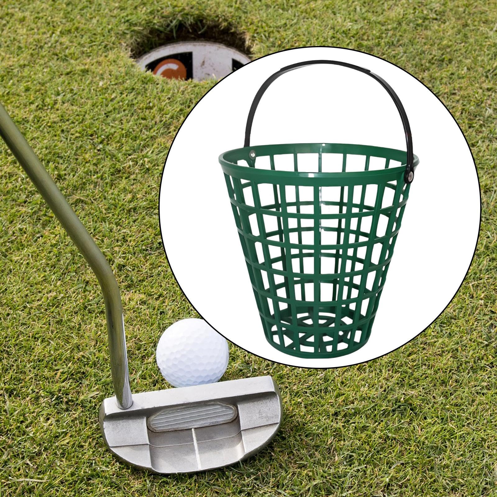 Cestino per Palline da Golf, Espositore per Portapacchi da Golf, con Maniglia per Il Trasporto di Forniture per Mazze da Golf, Cestino per Palline da