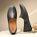 Vellinto Sutra Cool Rjasthani Ethnic Juttis for Men ll Mojaris Black gallery image