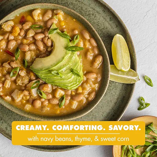 PLANTSTRONG Organic Creamy White Bean Chili, 14.5 oz – High Protein Vegan Chili with Navy Beans, Sweet Potatoes & Corn, 20g Protein, USDA Organic, No Seed Oils, Ready-to-Eat Plant-Based Meal 4