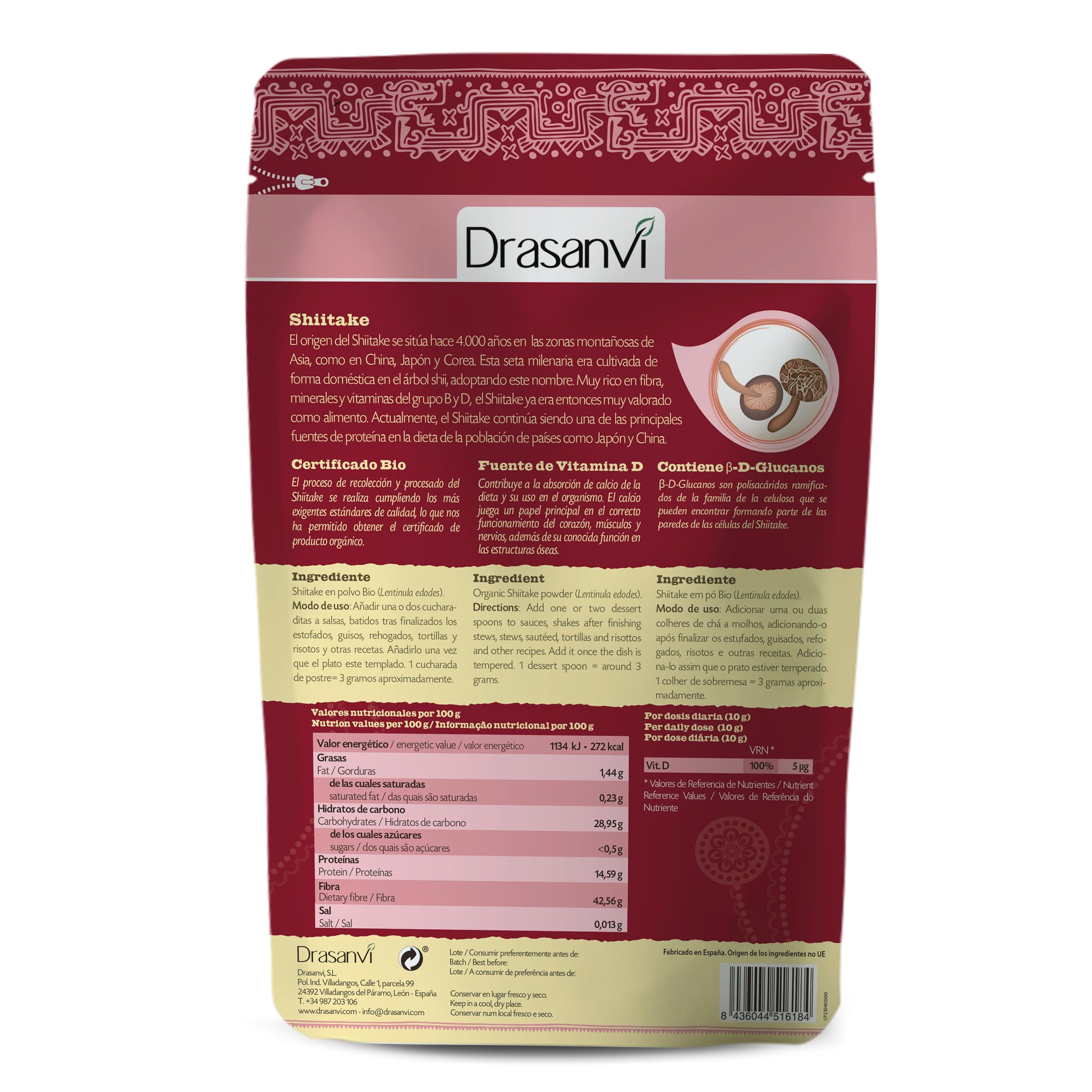 SHIITAKE BIO 125 GR DOYPACK SUPERALIMENTOS DRASANVI