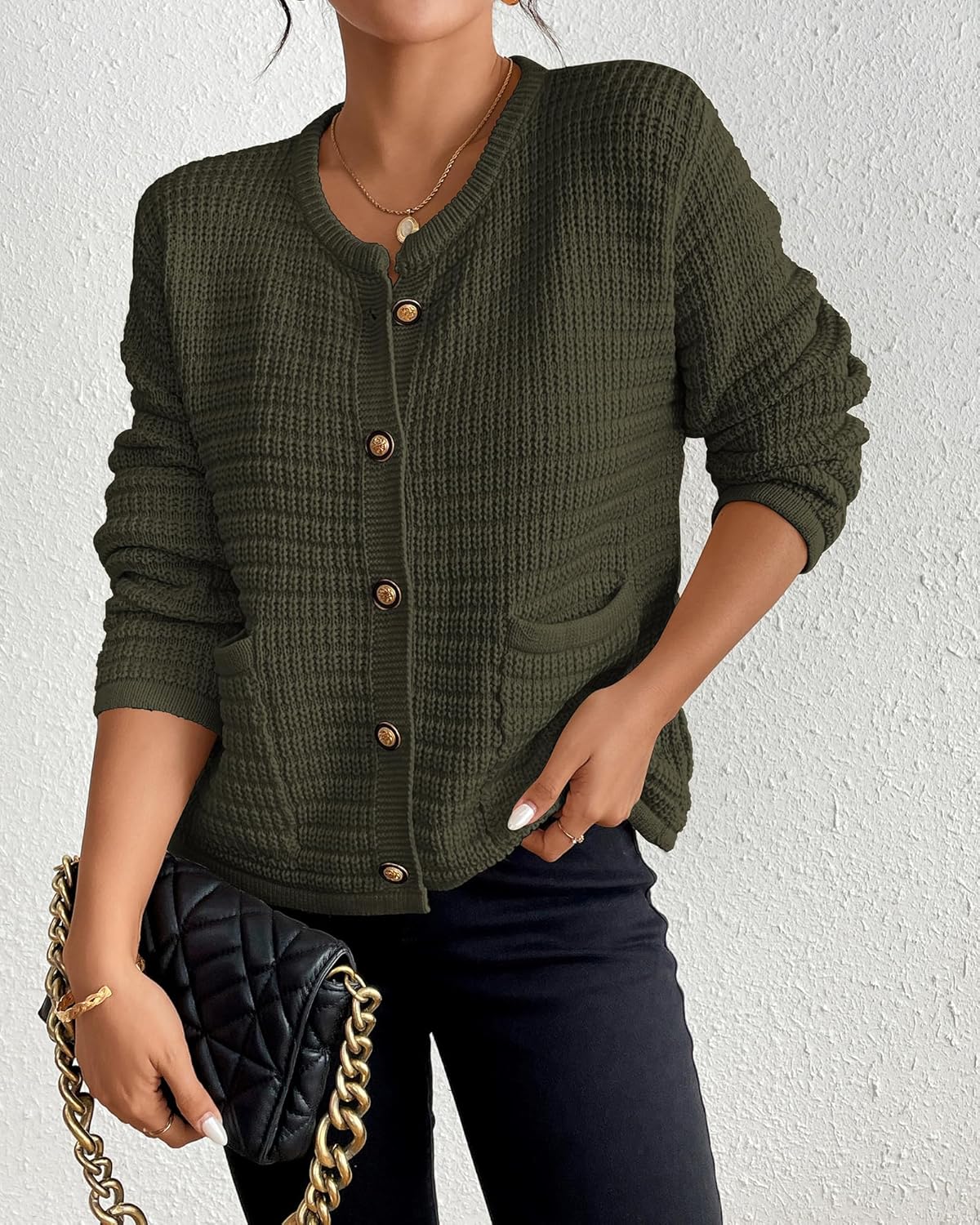 Bsubseach Striped Cropped Cardigan Sweater for Women Lightweight Jacket Trendy Fall Outfits Spring Clothes Sweatshirts - Image 2