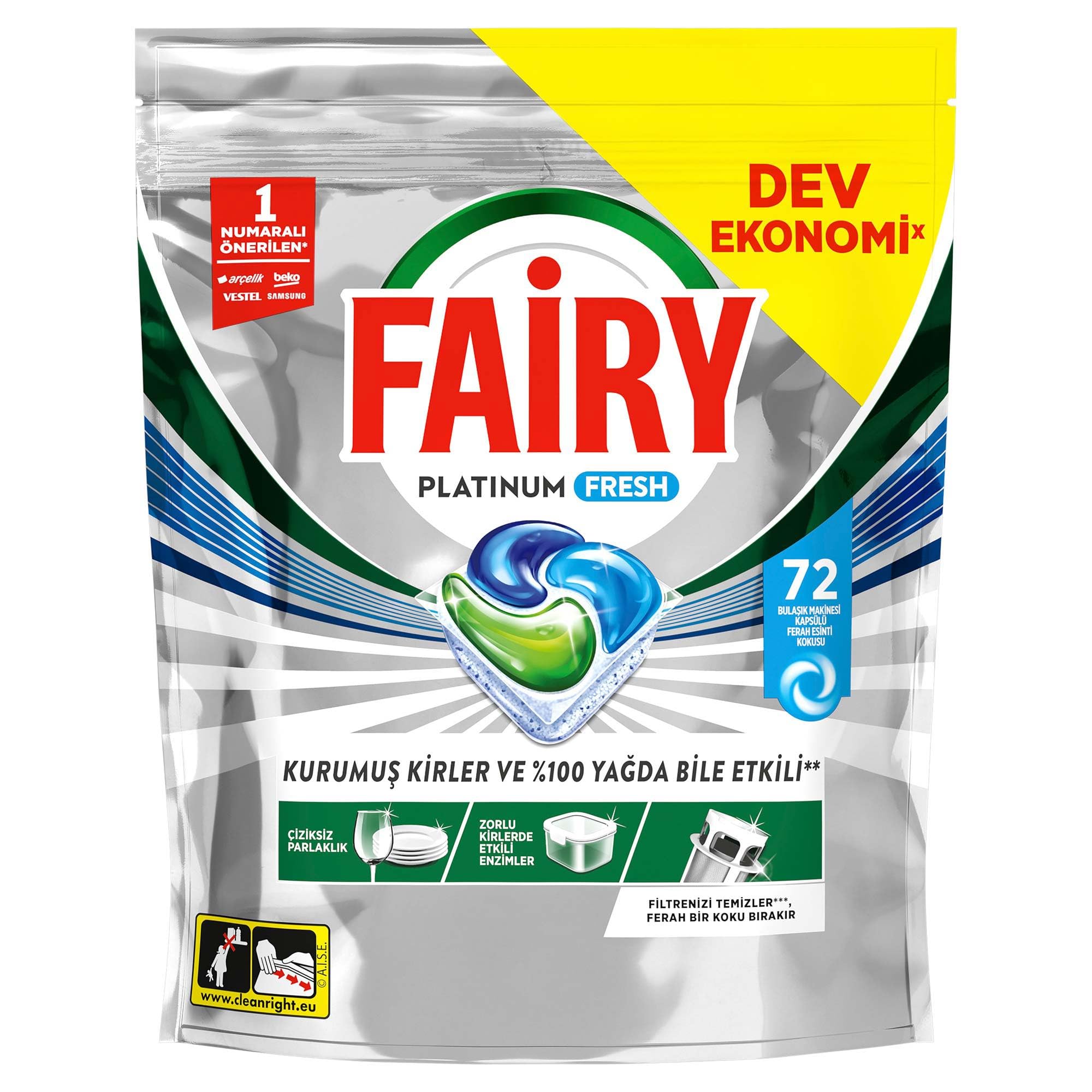 Fairy Platinum Fresh Bulaşık Makinesi Kapsülü 72 Yıkama