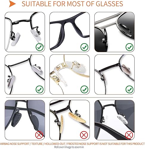 Miniatura 5 de 24 pares de almohadillas de espuma suave para la nariz, autoadhesivas, almohadillas antideslizantes para la nariz, agarres para lentes, lentes de