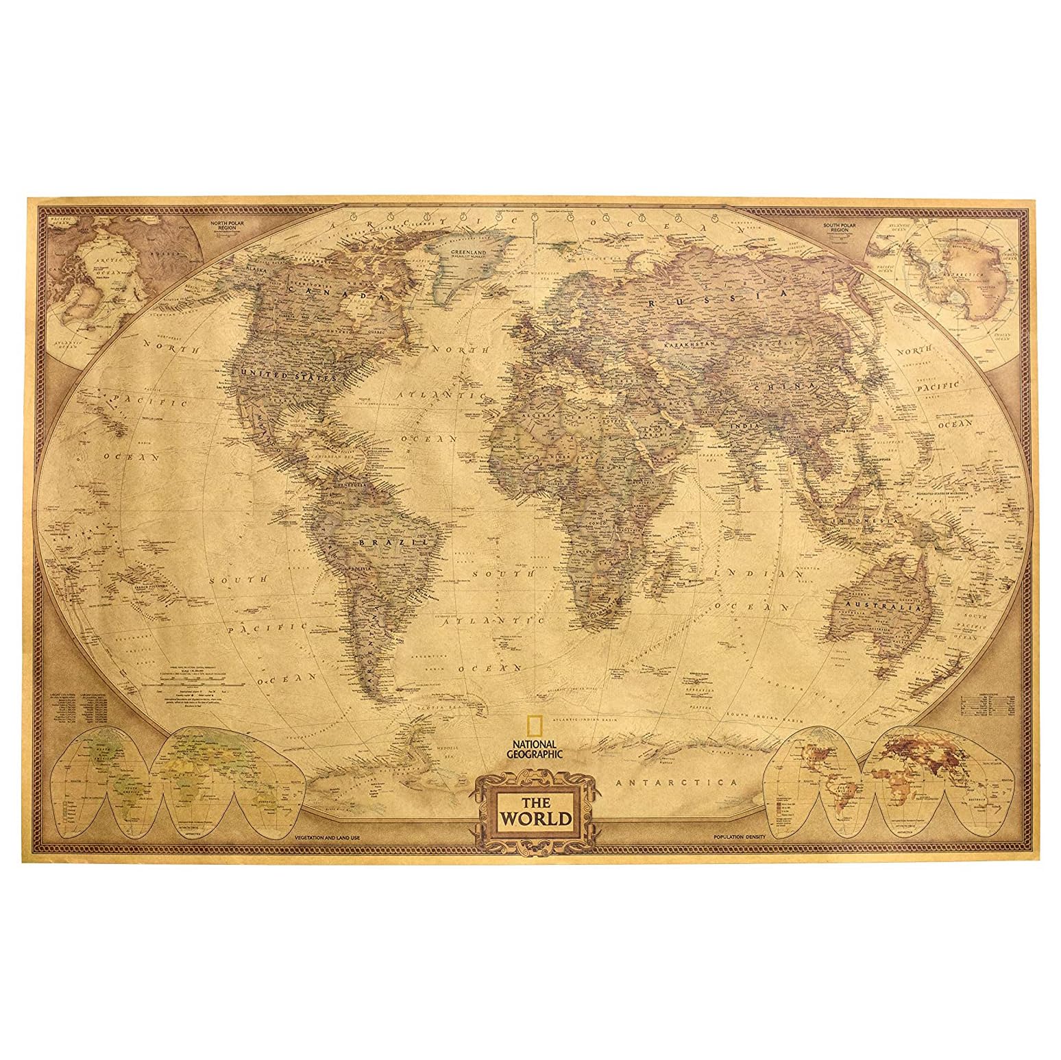Amazon.co.jp: ポスター 世界地図 アンティーク風 マップ ヴィンテージ
