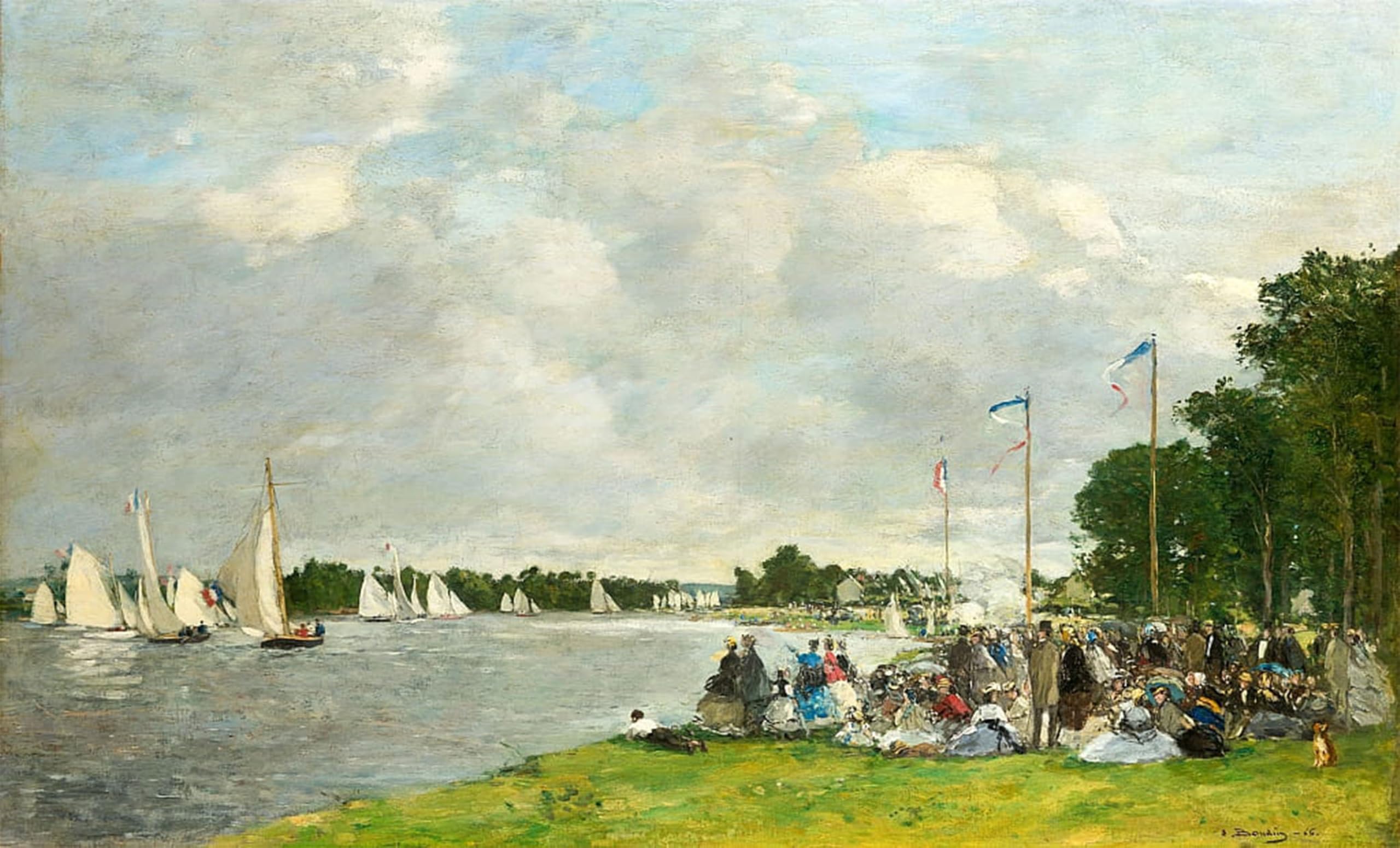 POSTERIIk Famous Animal Posters Vintage Picture Regattas At Argenteuil by Eugene Louis Boudin Modern Wall Decor for Home Decor 60x90cm