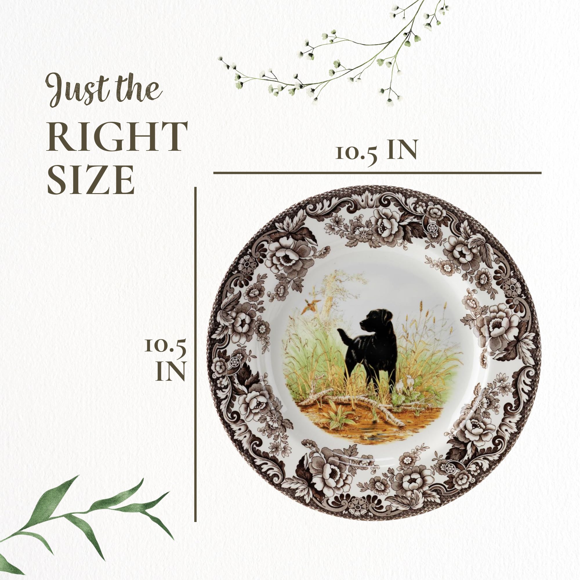Amazon.com | Spode Woodland Hunting Dogs Black Labrador Dinner