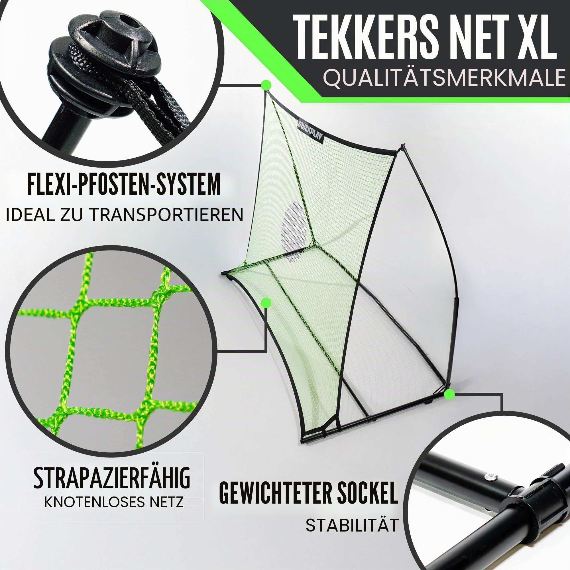 QUICKPLAY Spot Target TEKKERS Rebounder für Fußball – Effektives Fußball Trainingszubehör & Fußball Rebounder für Kinder und Erwachsene – Für Solo oder Team Fußballtraining