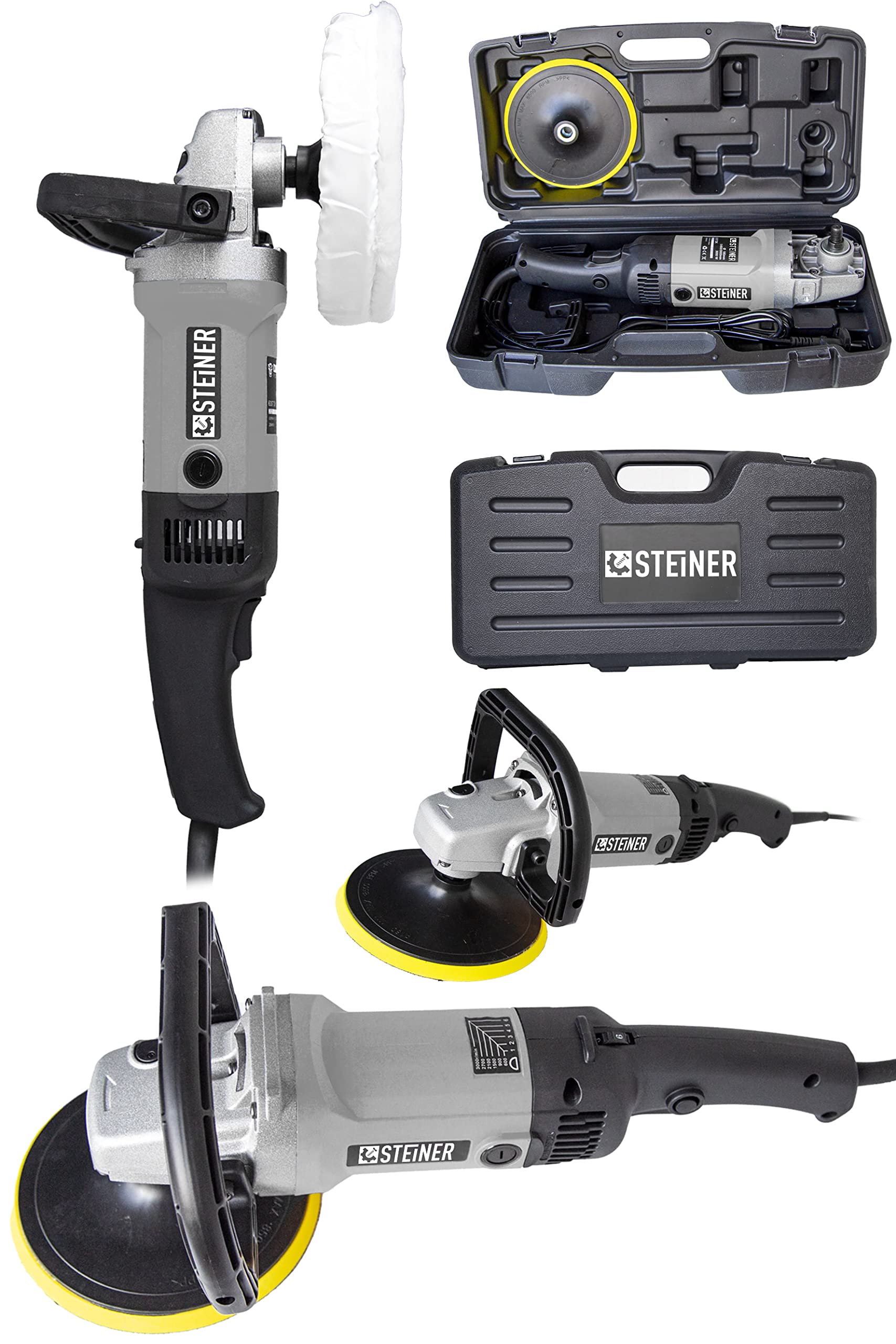 Steiner Alman 3000 Watt Profesyonel Devir Ayarlı Pasta Cila Polisaj Makinesi Gri