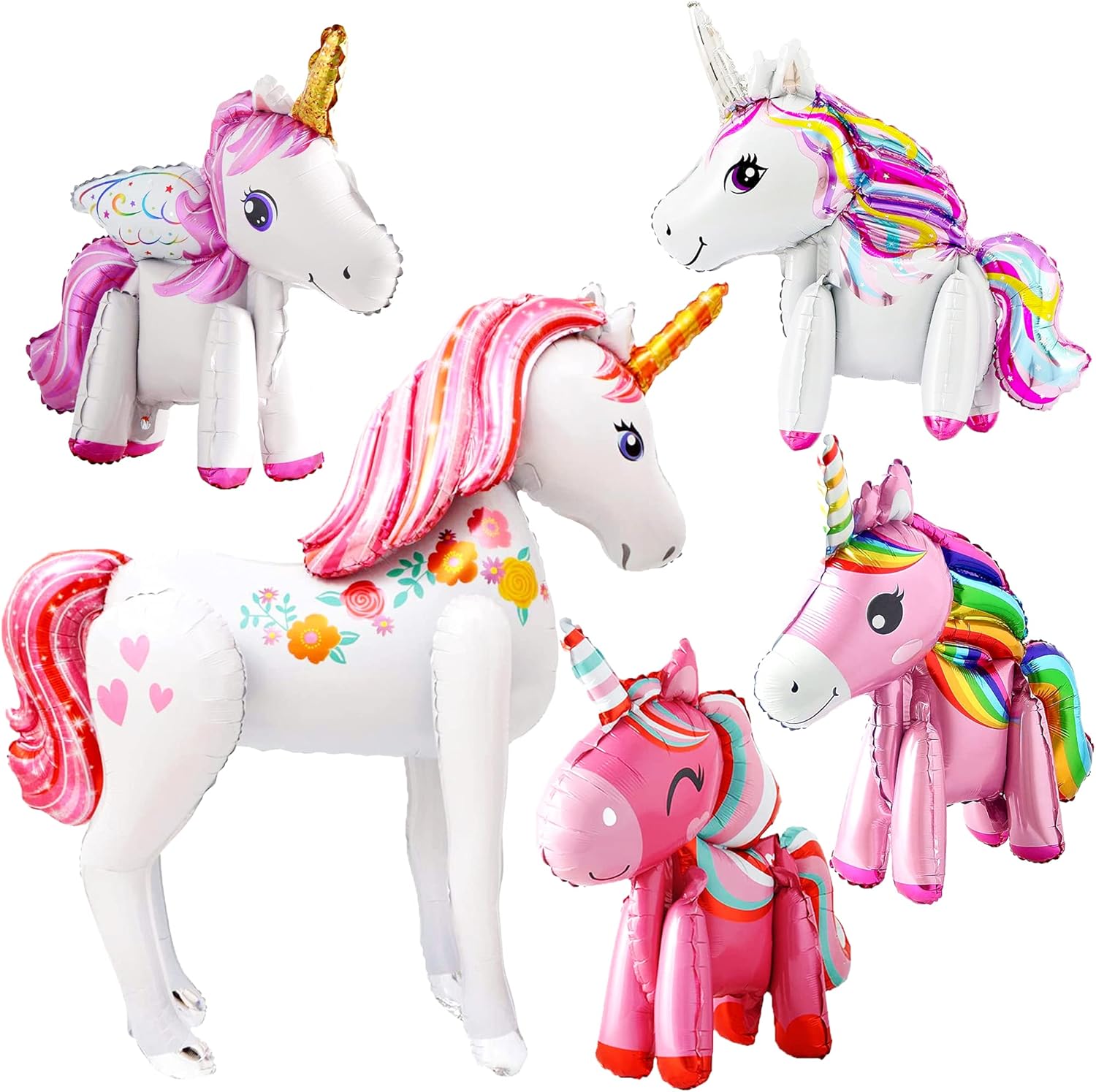 KatchOn, Giant Self Standing Unicorn Balloons Pack of 5 Unicorn Birthday