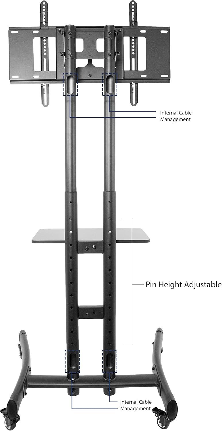 VIVO TV Cart for LCD LED Plasma Flat Panel Stand Mount w/Mobile Wheels fits 30" to 70" Screens (STAND-TV06C)