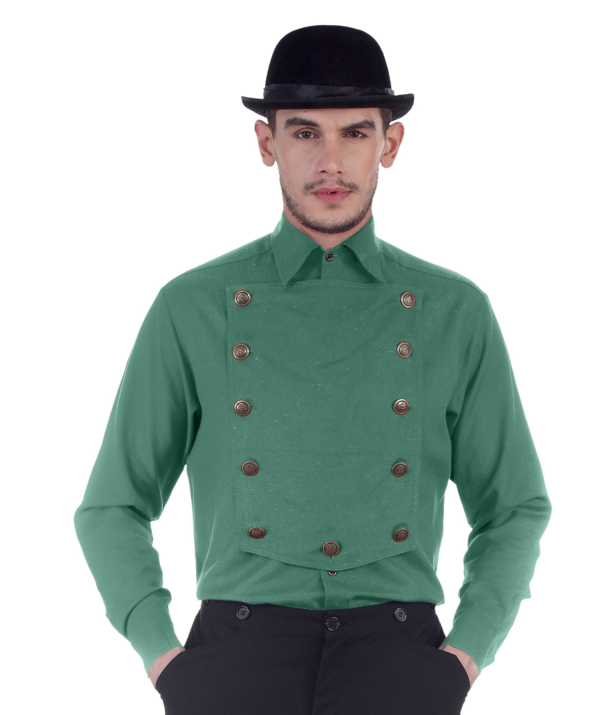 ThePirateDressing Steampunk Victorian Cosplay Costume Mens Cotton/Linen Airship Shirt