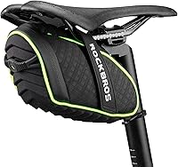 Vista 1 de ROCKBROS Bike Seat Bag with LED Light, Waterproof 3D Shell Bicycle Saddle Bag with Rain Cover for Road & Mountain Bikes