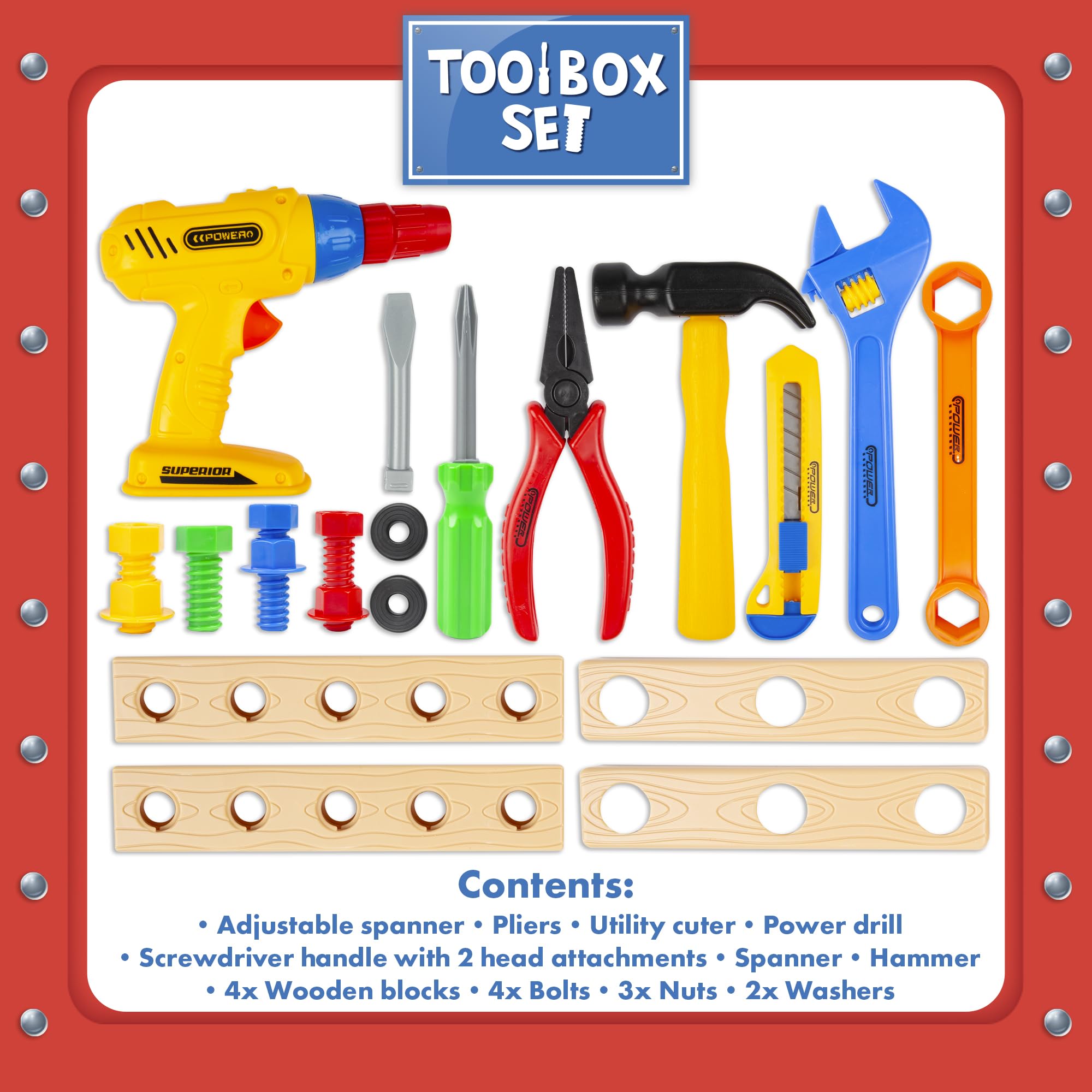 abeec Childs Tool Kit, 22 Pc Tool Set, Childrens Toys, Building Toys For Kids 3 And Above - Image 2