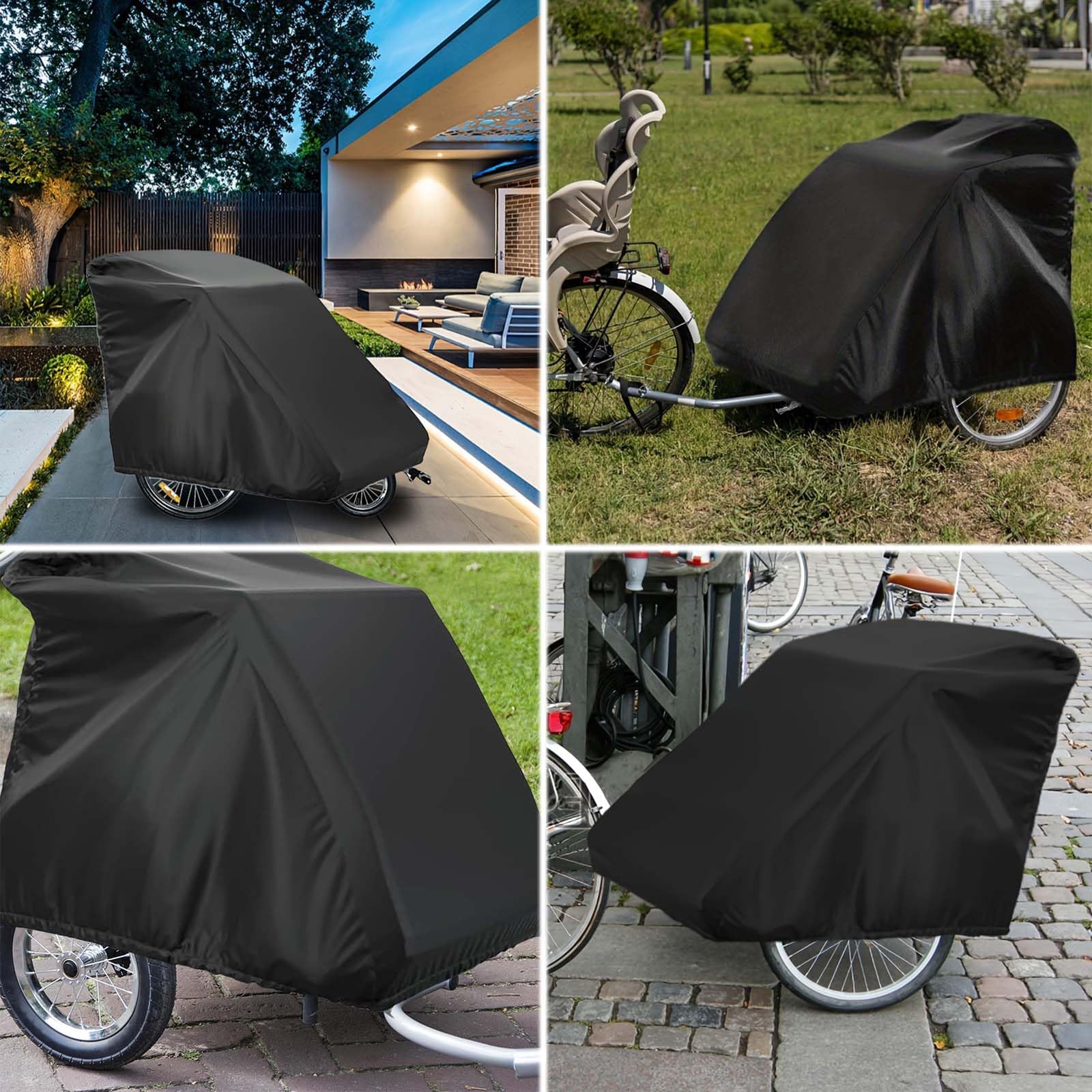 Funda plegable para remolque de bicicleta, Remolque de bicicleta de garaje plegable, Funda plegable para remolque de Remolque de perros, Tejido Oxford 210D impermeable y cortavientos