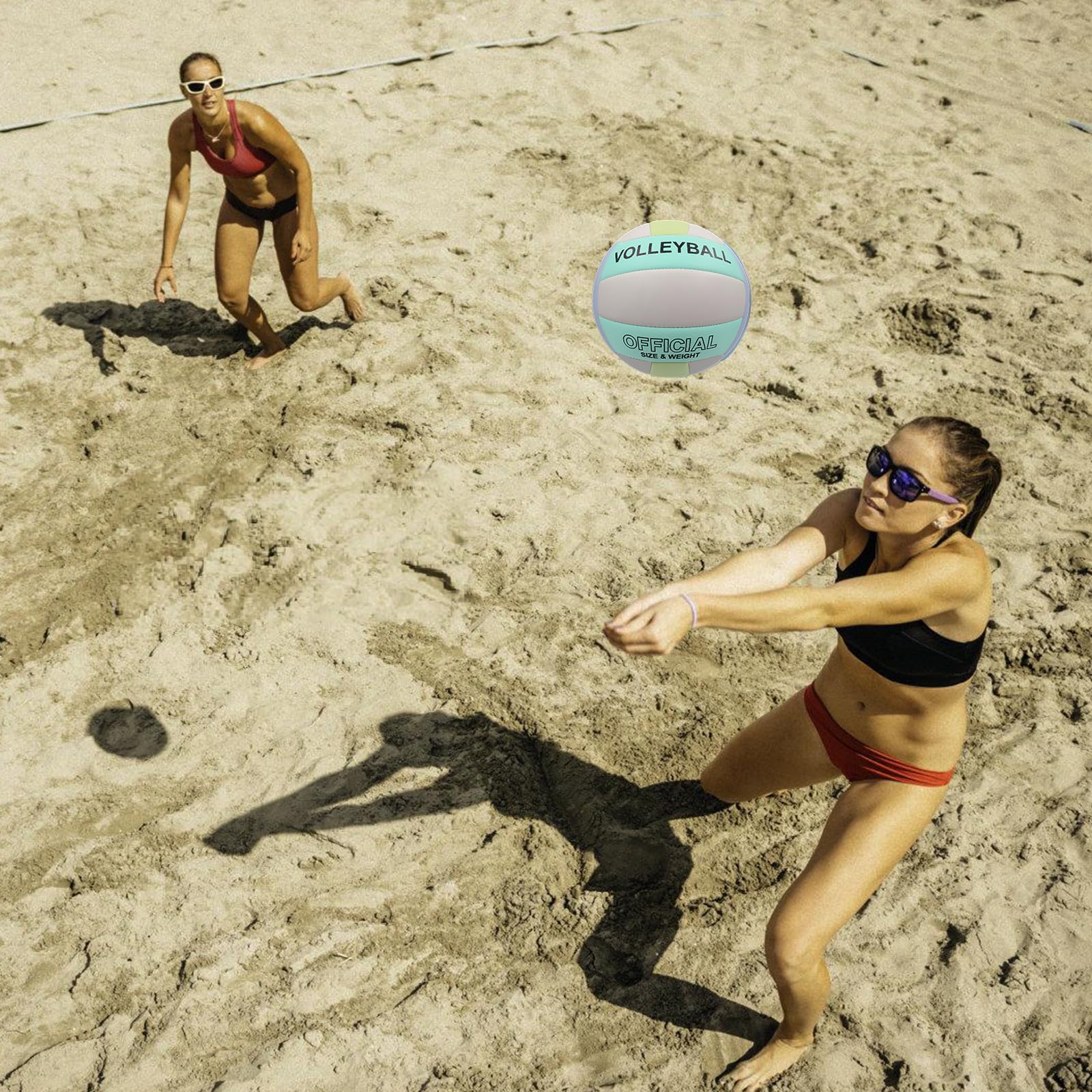 Balón de voleibol oficial tamaño 5 de poliuretano suave con inflador para playa interior y exterior