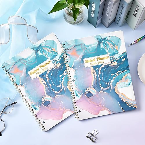 Miniatura 7 de Planificador escolar 2026-2027 con calcomanías, julio 2026 a junio 2027, 9 x 11 pulgadas, planificador estudiantil 2026-2027 con papel grueso