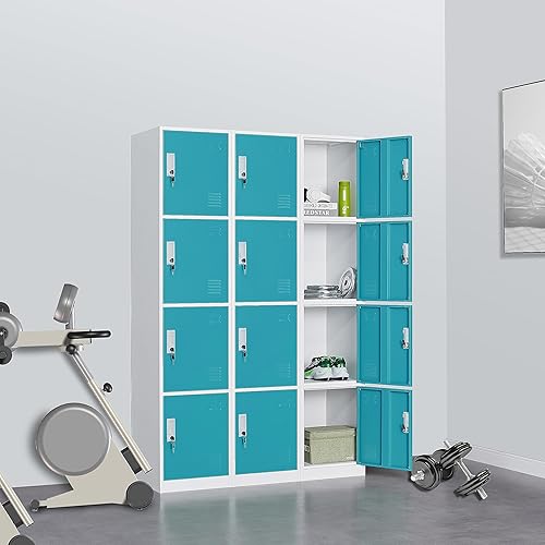 Miniatura 2 de Rophefx Armario de metal, armario de almacenamiento de acero de 4 niveles, armario de almacenamiento para el hogar y la escuela para niños,