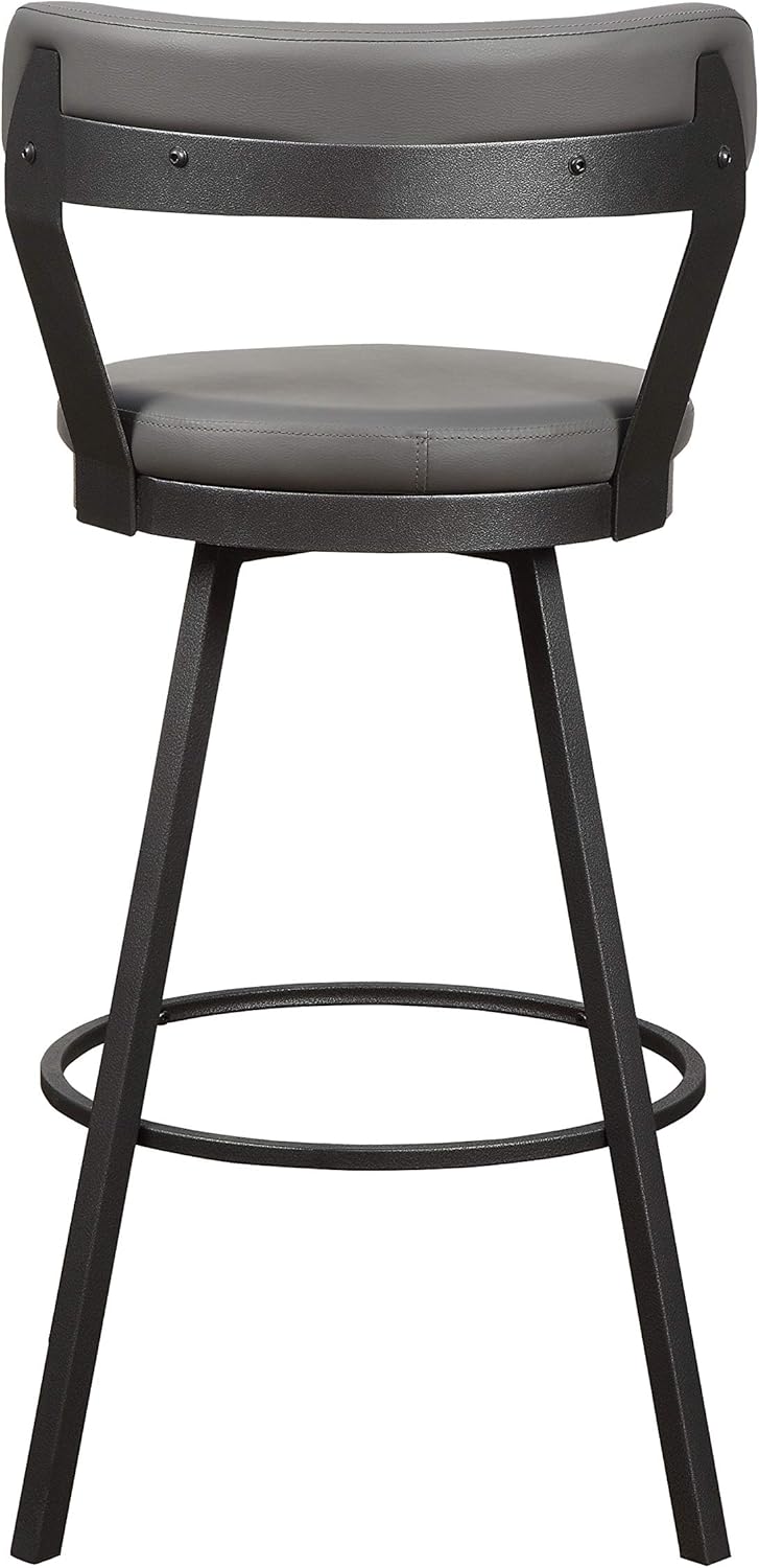 Appert Gray Swivel Pub Stools with Metal Base, Set of 2